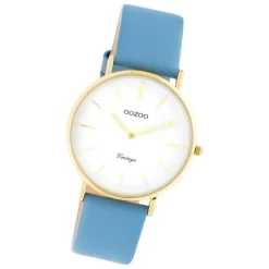 Oozoo Damen Armbanduhr Vintage C20225 Analog Leder babyblau UOC20225