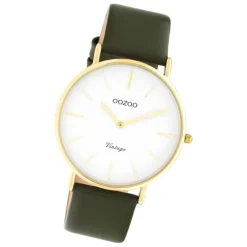 Oozoo Damen Armbanduhr Vintage C20226 Analog Leder olivgrün UOC20226