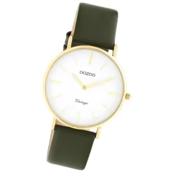 Oozoo Damen Armbanduhr Vintage C20227 Analog Leder olivgrün UOC20227