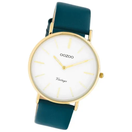 Oozoo Damen Armbanduhr Vintage C20228 Analog Leder türkis UOC20228