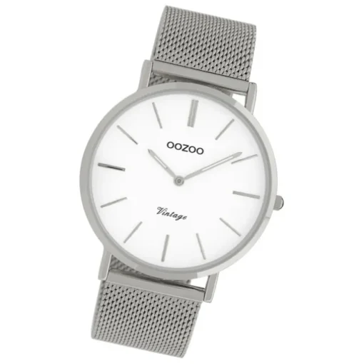 Oozoo Damen Armbanduhr Vintage Series C9901A Analog Edelstahl silber UOC9901A