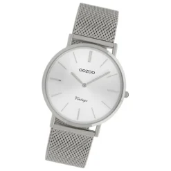 Oozoo Damen Armbanduhr Vintage Series C9906A Analog Edelstahl silber UOC9906A