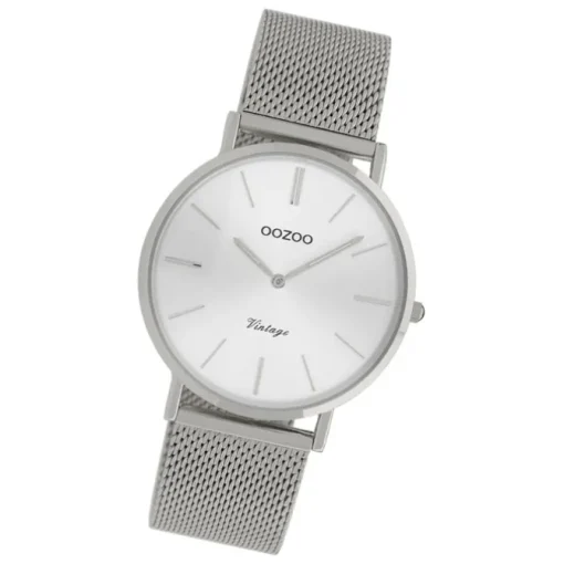 Oozoo Damen Armbanduhr Vintage Series C9906A Analog Edelstahl silber UOC9906A