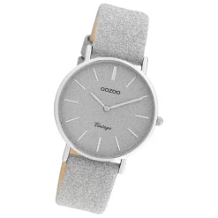 Oozoo Damen Armbanduhr Vintage Series C20200 Analog Leder silber UOC20200