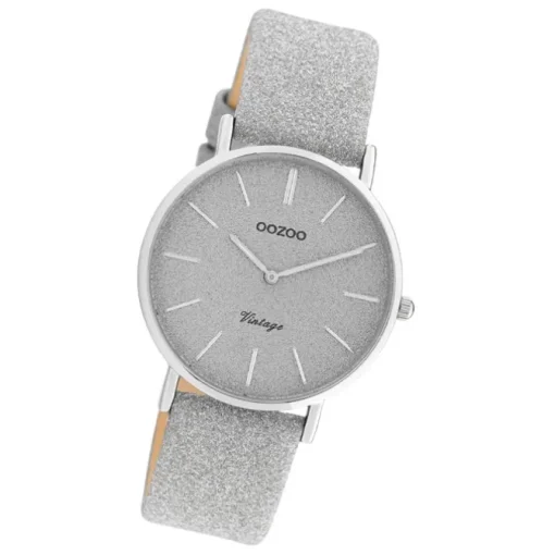 Oozoo Damen Armbanduhr Vintage Series C20200 Analog Leder silber UOC20200