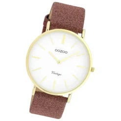 Oozoo Damen Armbanduhr Vintage C20149 Analog Leder braunrot UOC20149