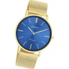 Oozoo Damen Armbanduhr Vintage Series Analog Metall Mesh gold UOC20290