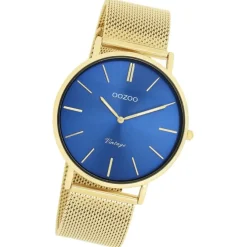Oozoo Damen Armbanduhr Vintage Series Analog Metall Mesh gold UOC20290