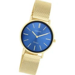 Oozoo Damen Armbanduhr Vintage Series Analog Metall Mesh gold UOC20292