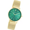 Oozoo Damen Armbanduhr Vintage Series Analog Metall Mesh gold UOC20296