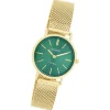 Oozoo Damen Armbanduhr Vintage Series Analog Metall Mesh gold UOC20297