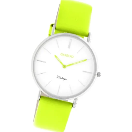 Oozoo Damen Armbanduhr Vintage Series Analog Leder hellgrün UOC20281