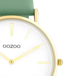 Oozoo Damen Armbanduhr Vintage Series Analog Leder grün UOC20255