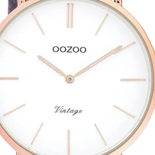 Oozoo Damen Armbanduhr Vintage C20152 Analog Leder violette UOC20152
