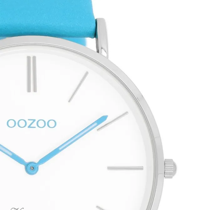 Oozoo Damen Armbanduhr Vintage Analog Leder blau UOC20310