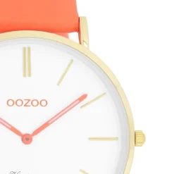 Oozoo Damen Armbanduhr Vintage Analog Leder orange UOC20318
