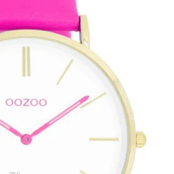 Oozoo Damen Armbanduhr Vintage Analog Leder pink UOC20319