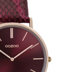 Oozoo Damen Armbanduhr Vintage Analog Leder rot UOC9306A