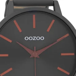 Oozoo Damen Armbanduhr Vintage Analog Leder dunkelgrau UOC10876