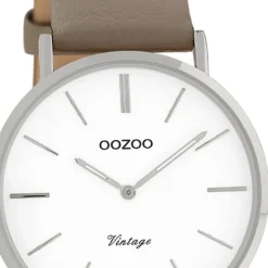 Oozoo Damen Armbanduhr Vintage Series Analog Leder taupe braun UOC20017