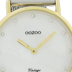 Oozoo Damen Armbanduhr Vintage Series Analog Metall silber UOC20115