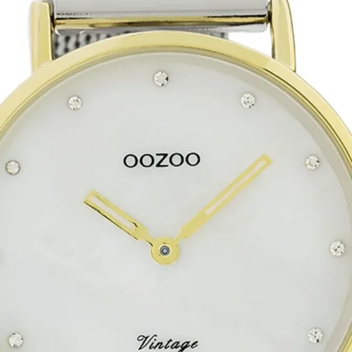 Oozoo Damen Armbanduhr Vintage Series Analog Metall silber UOC20115