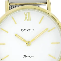 Oozoo Damen Armbanduhr Vintage Series Analog Metall silber UOC20116