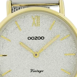 Oozoo Damen Armbanduhr Vintage Series Analog Metall silber UOC20117