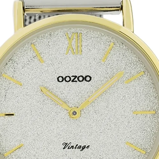 Oozoo Damen Armbanduhr Vintage Series Analog Metall silber UOC20117