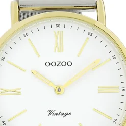 Oozoo Damen Armbanduhr Vintage Series Analog Metall silber UOC20118