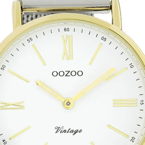Oozoo Damen Armbanduhr Vintage Series Analog Metall silber UOC20118