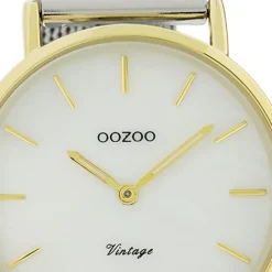 Oozoo Damen Armbanduhr Vintage Series Analog Metall silber UOC20119
