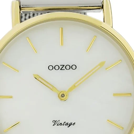 Oozoo Damen Armbanduhr Vintage Series Analog Metall silber UOC20119