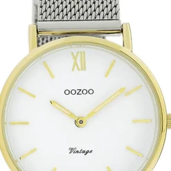 Oozoo Damen Armbanduhr Vintage Series Analog Metall silber UOC20121