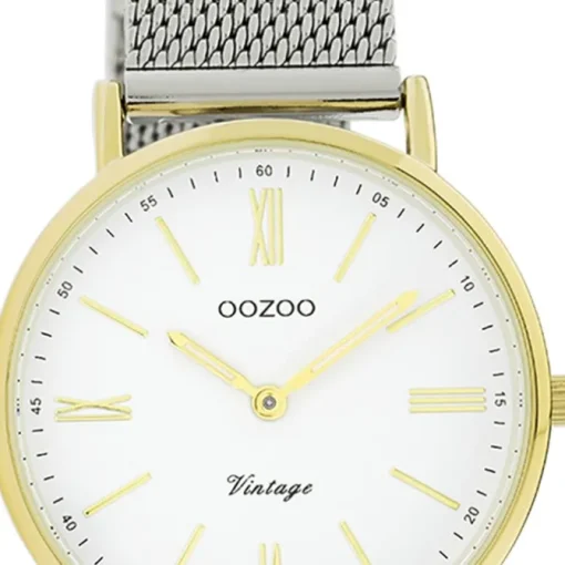 Oozoo Damen Armbanduhr Vintage Series Analog Metall silber UOC20123