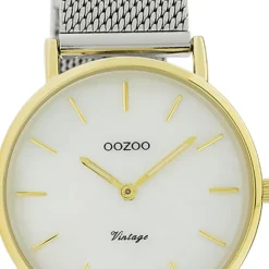 Oozoo Damen Armbanduhr Vintage Series Analog Metall silber UOC20124