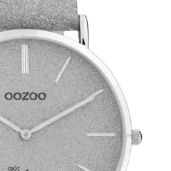 Oozoo Damen Armbanduhr Vintage Series Analog Leder silber UOC20160