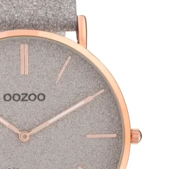 Oozoo Damen Armbanduhr Vintage Series Analog Leder grau UOC20162