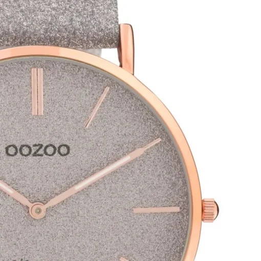 Oozoo Damen Armbanduhr Vintage Series Analog Leder grau UOC20162