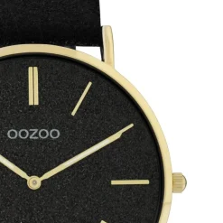 Oozoo Damen Armbanduhr Vintage Series Analog Leder schwarz UOC20164