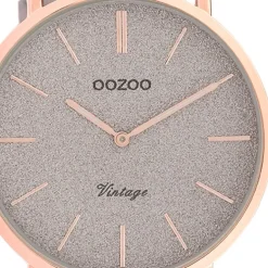 Oozoo Damen Armbanduhr Vintage Series C20202 Analog Leder grau UOC20202