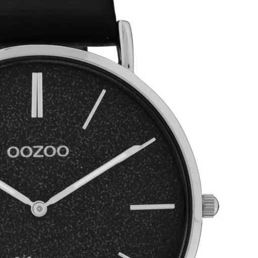 Oozoo Damen Armbanduhr Vintage Series Analog Leder schwarz UOC20168