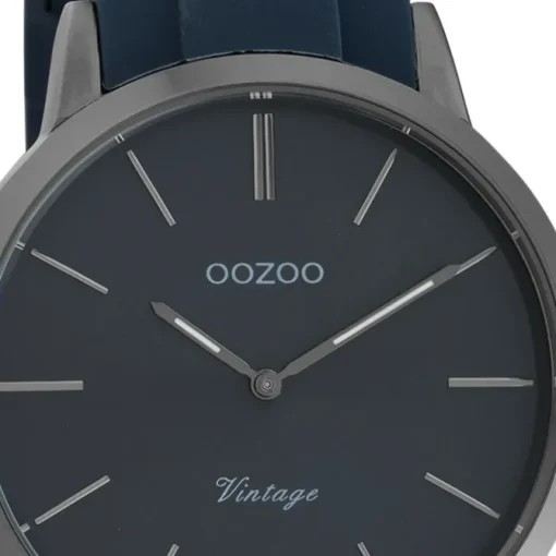 Oozoo Damen Armbanduhr Vintage Series Analog Silikon dunkelblau UOC20171