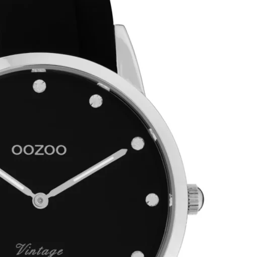 Oozoo Damen Armbanduhr Vintage Series Analog Silikon schwarz UOC20177