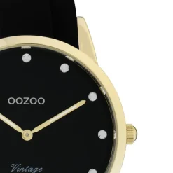 Oozoo Damen Armbanduhr Vintage Series Analog Silikon schwarz UOC20178