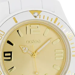 Oozoo Damen Armbanduhr Vintage Series Analog Silikon weiß UOC5063A