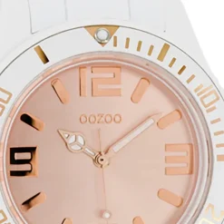 Oozoo Damen Armbanduhr Vintage Series Analog Silikon weiß UOC5064A