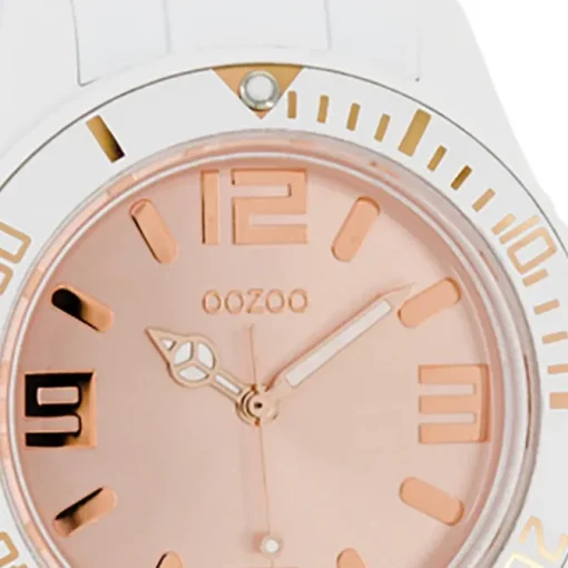 Oozoo Damen Armbanduhr Vintage Series Analog Silikon weiß UOC5064A