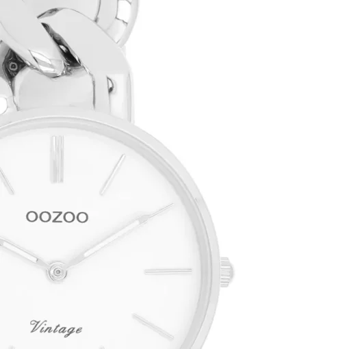 Oozoo Damen Armbanduhr Vintage Series Analog Metall silber UOC20355