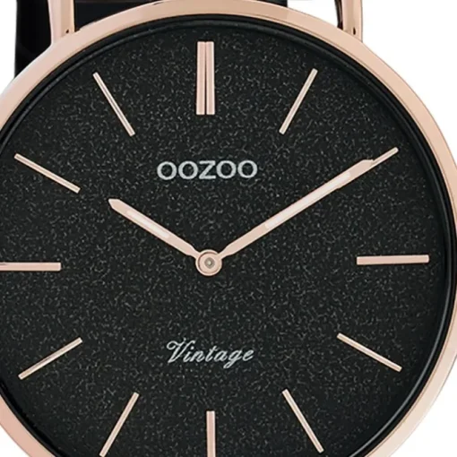 Oozoo Damen Armbanduhr Vintage Series C20209 Analog Leder schwarz UOC20209